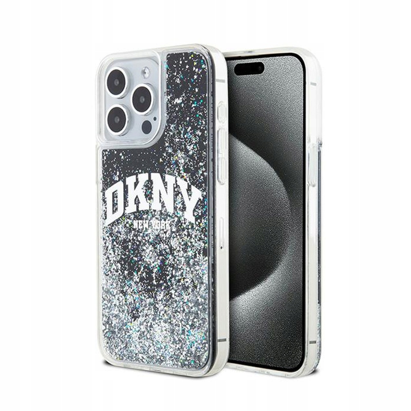 Dkny Liquid Glitter Big Logo Pouzdro pro iPhone 15 Pro Max (černé)