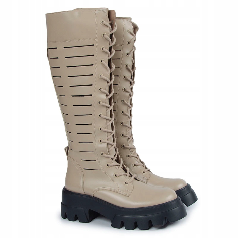 CARINII B8105 KOZAKI BOTKI AŻUROWE SKÓRA BEŻOWE 39 EAN (GTIN) 5902632876914