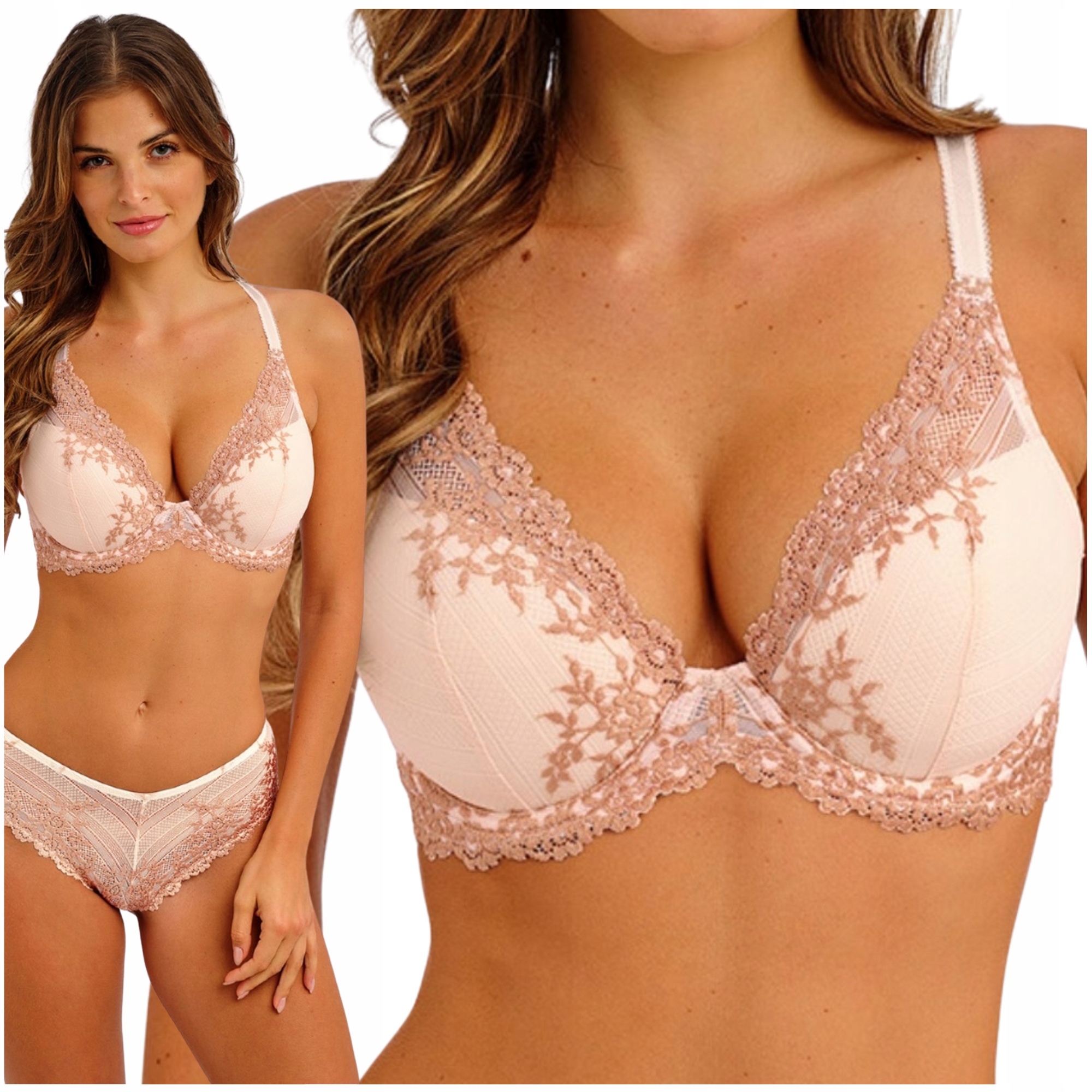 Krajková podprsenka vyztužená pohodlným Wacoal Embrace Lace Plunge 34C/75C