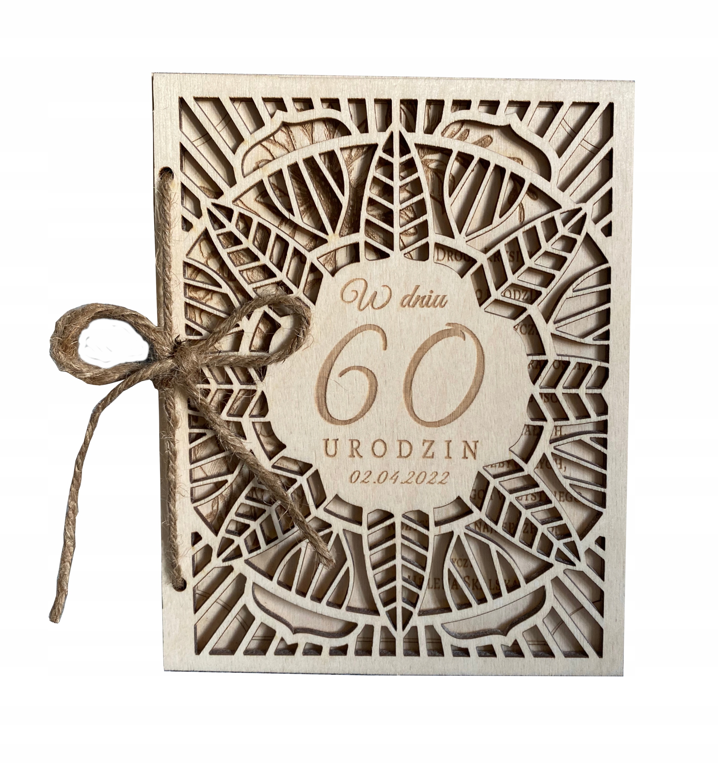 

Kartka urodzinowa na urodziny 30 40 50 60 Drewno