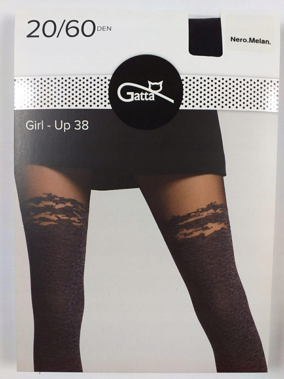 

Gatta Girl-up 38 Rajstopy wzorzyste/3-M/Nero.Melan