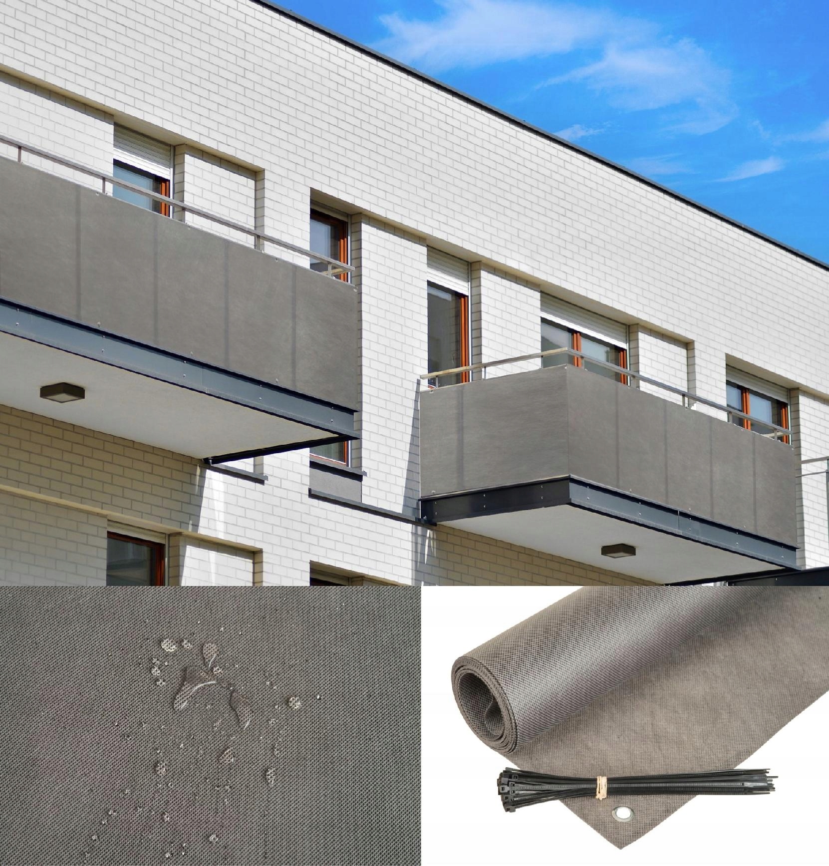 

Osłona Na Balkon 1X5M Mata Szara + Gratis! Pl
