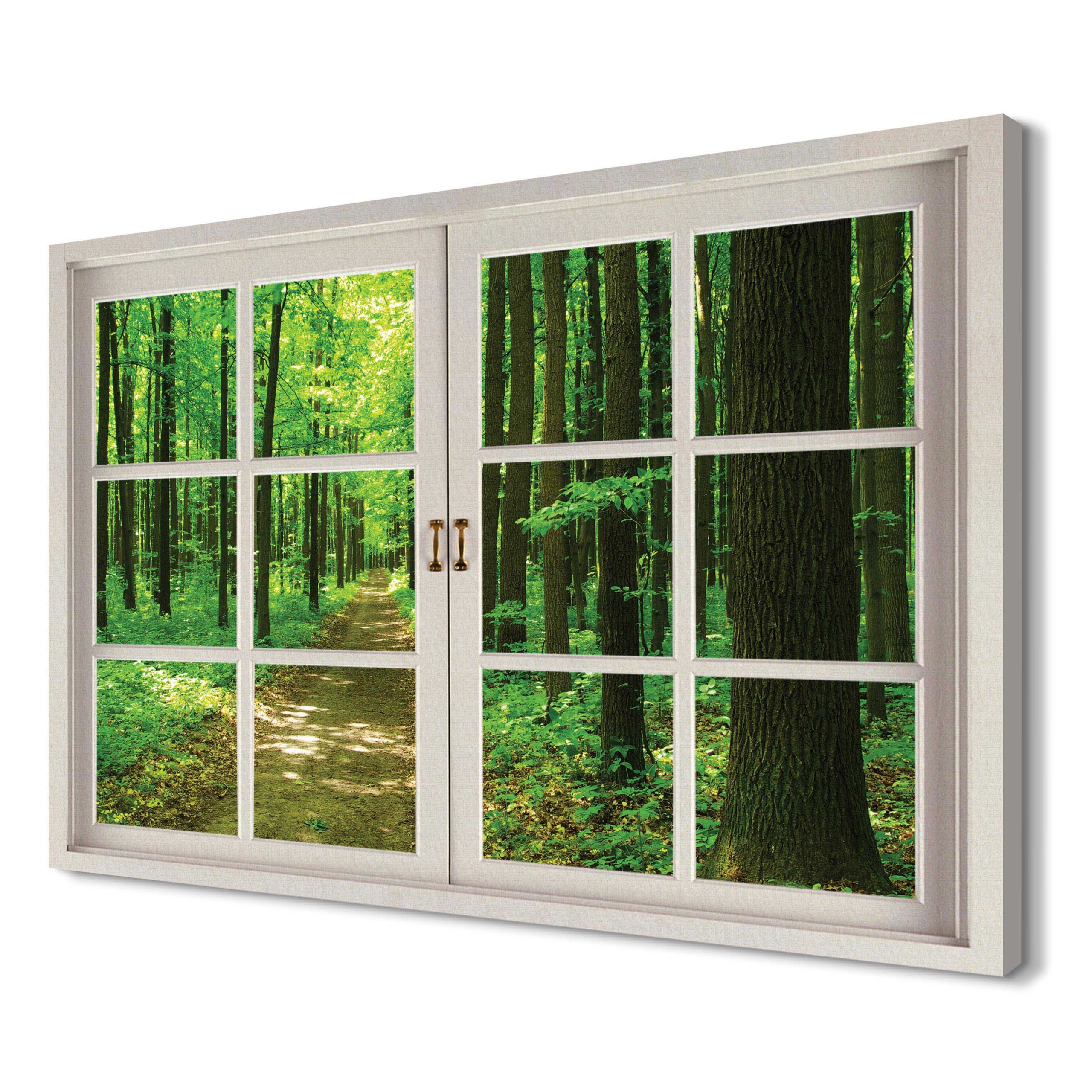 

Zielona leśna ścieżka 120x80 Obraz okno canvas 3d