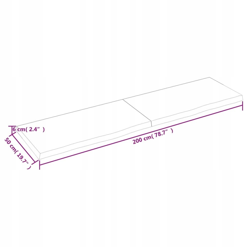 BLAT STOŁU CIEMNOSZARY 200X50X6CM DREWNO DĘBOWE EAN (GTIN) 8720845836368