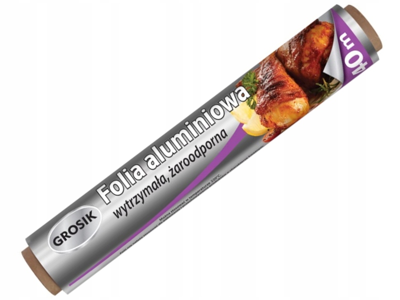 GROSIK FOLIA ALUMINIOWA KUCHENNA 40 M WYTRZYMAŁA