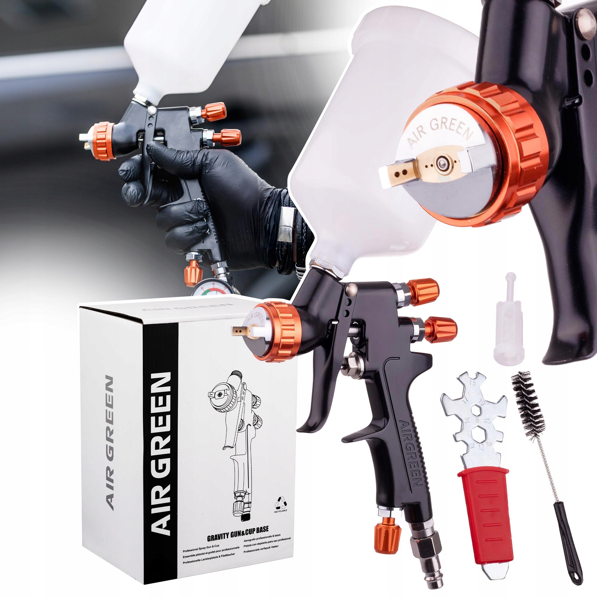 Lakovací pistole Hvlp pro malování Tryska 2,0 mm Airgreen Sico Pro 600 ml