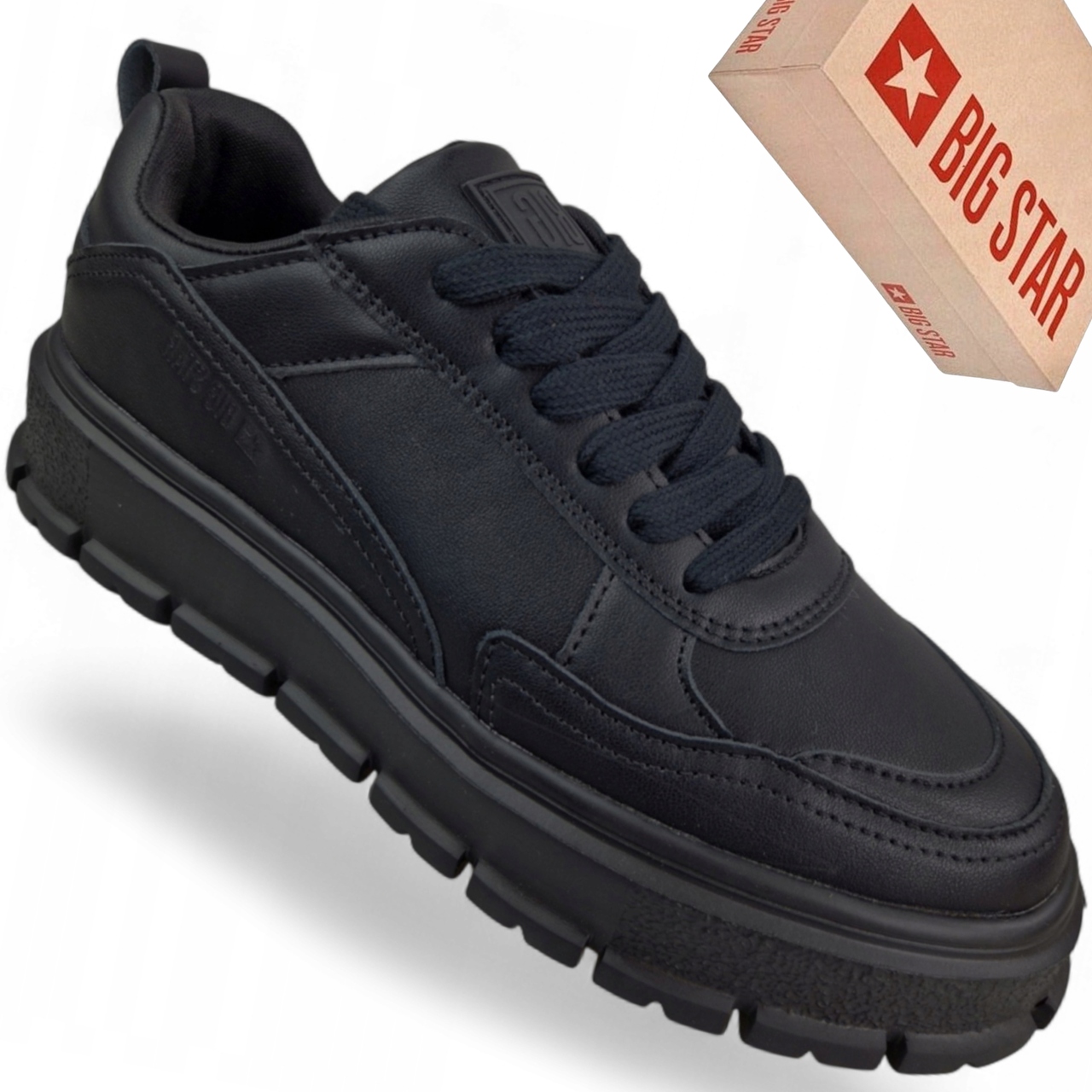 Sneakersy damskie Big Star NN274376 czarne platforma