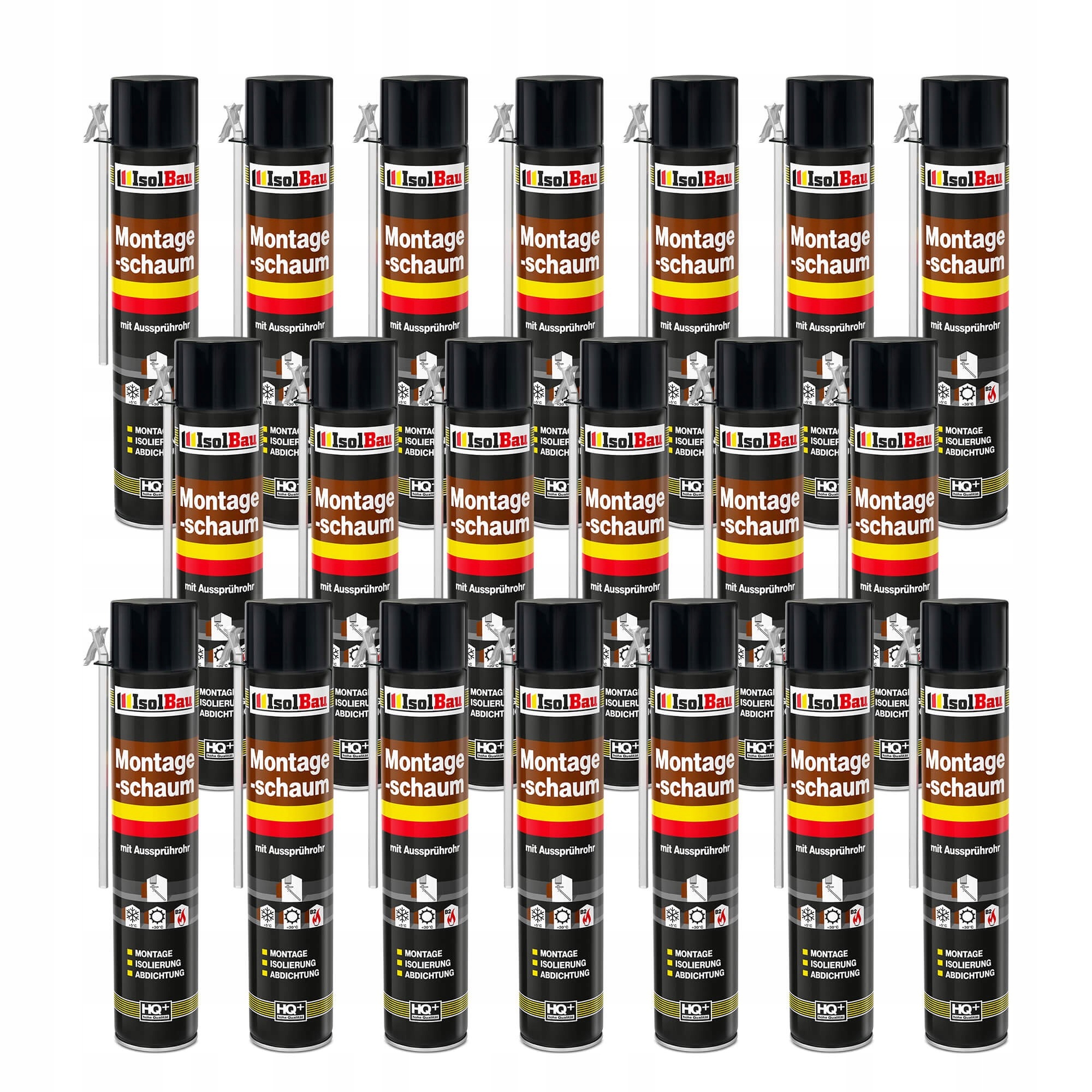Montážní pěna Hadicová 20x 750 ml Výkonná B2 IsolBau Těsnící pěna