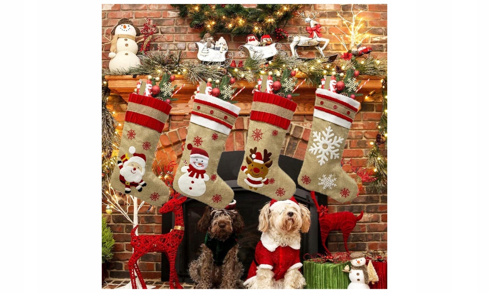 4x SKARPETY ŚWIĄTECZNE NA PREZENT DUŻA OZDOBA NA KOMINEK OKNO DEKORACJA Marka Stylizer