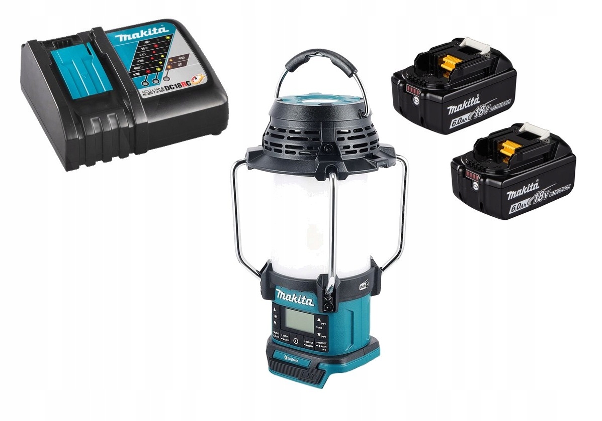 Makita Aku Radio z Lampą Latarką Fm Dab+ Lxt 18V 2x6Ah BL1860 DC18RC DMR056