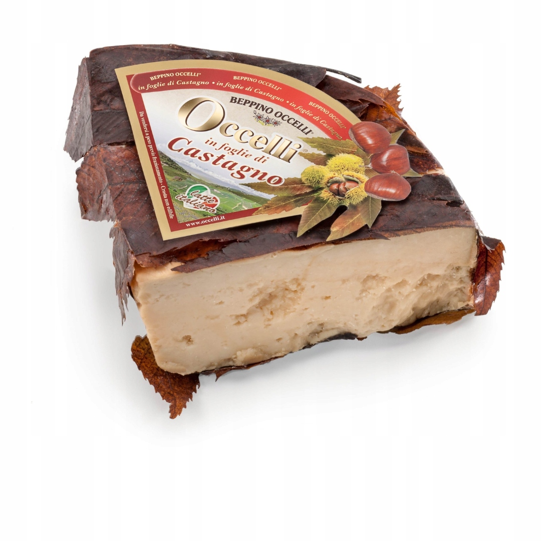 Ser Occelli Castagno w liściach kasztana z mleka koziego i krowiego 400g