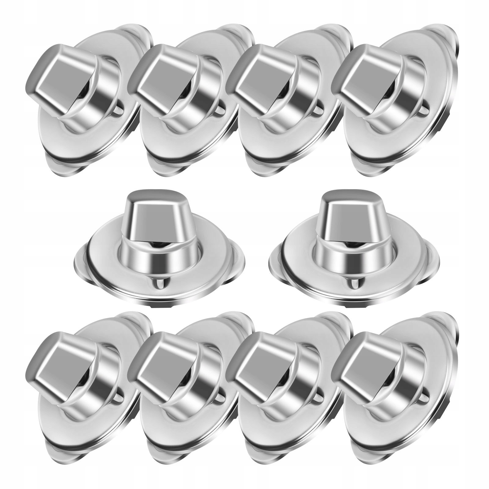 10 Aluminowych Uchwytów Do Przycisków Do Tkanin