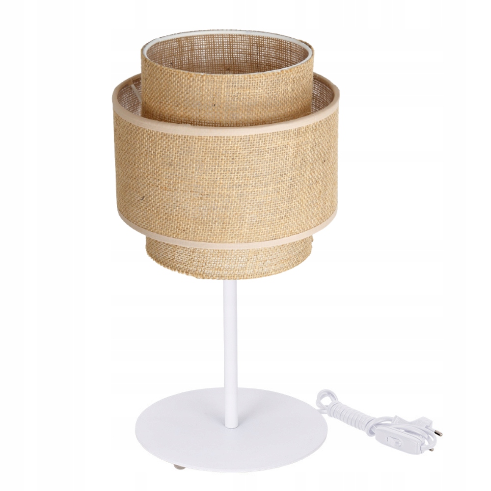 

Lampka Nocna Stołowa Juta Jutowa Trio Abażur