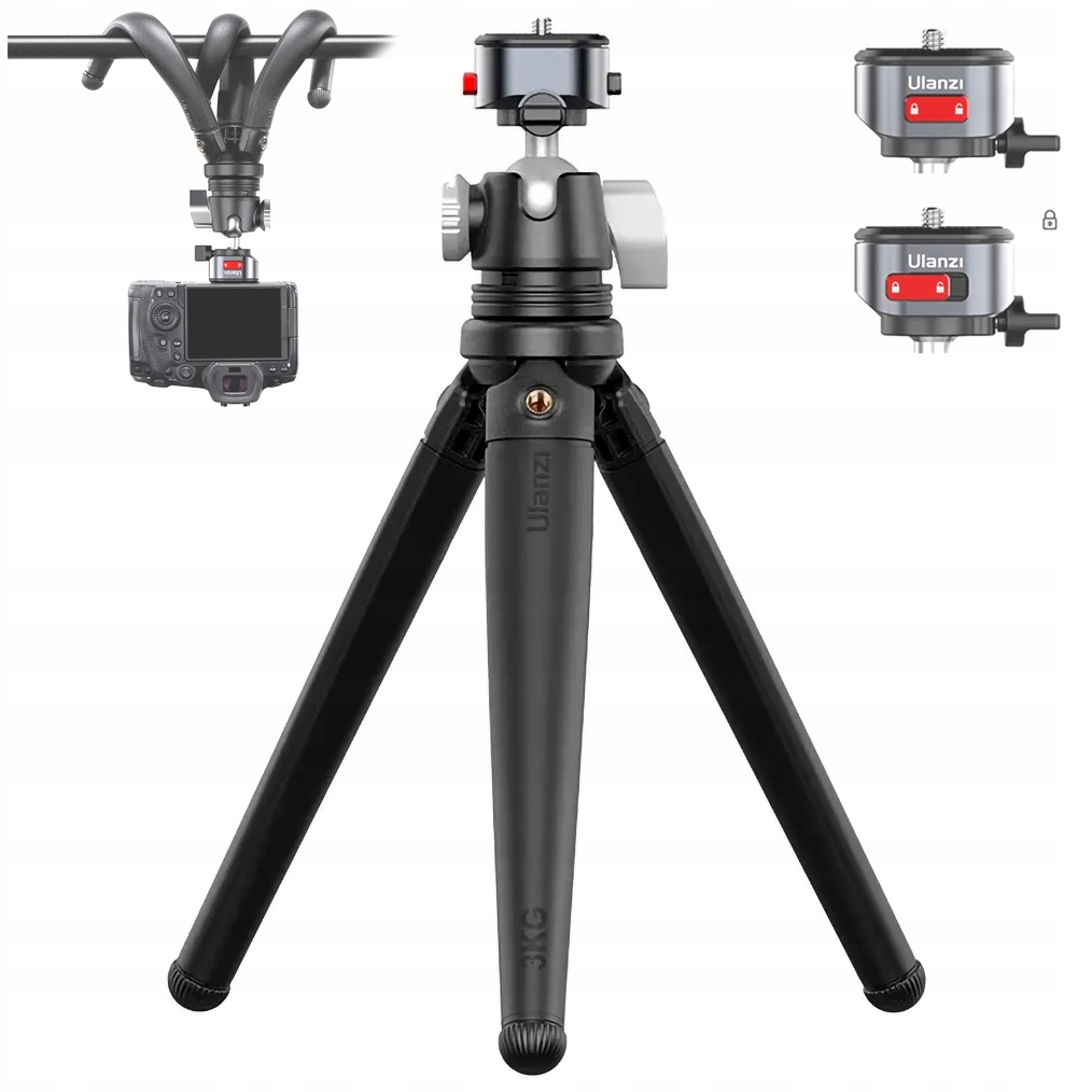 Ohebný stolní stativ Panoramatická hlava Claw studená patka 3x 1/4 palce