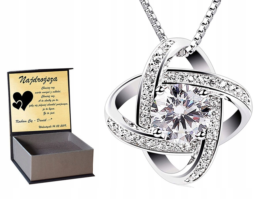 

Infinity Piękny Naszyjnik Swarovski Srebro Prezent