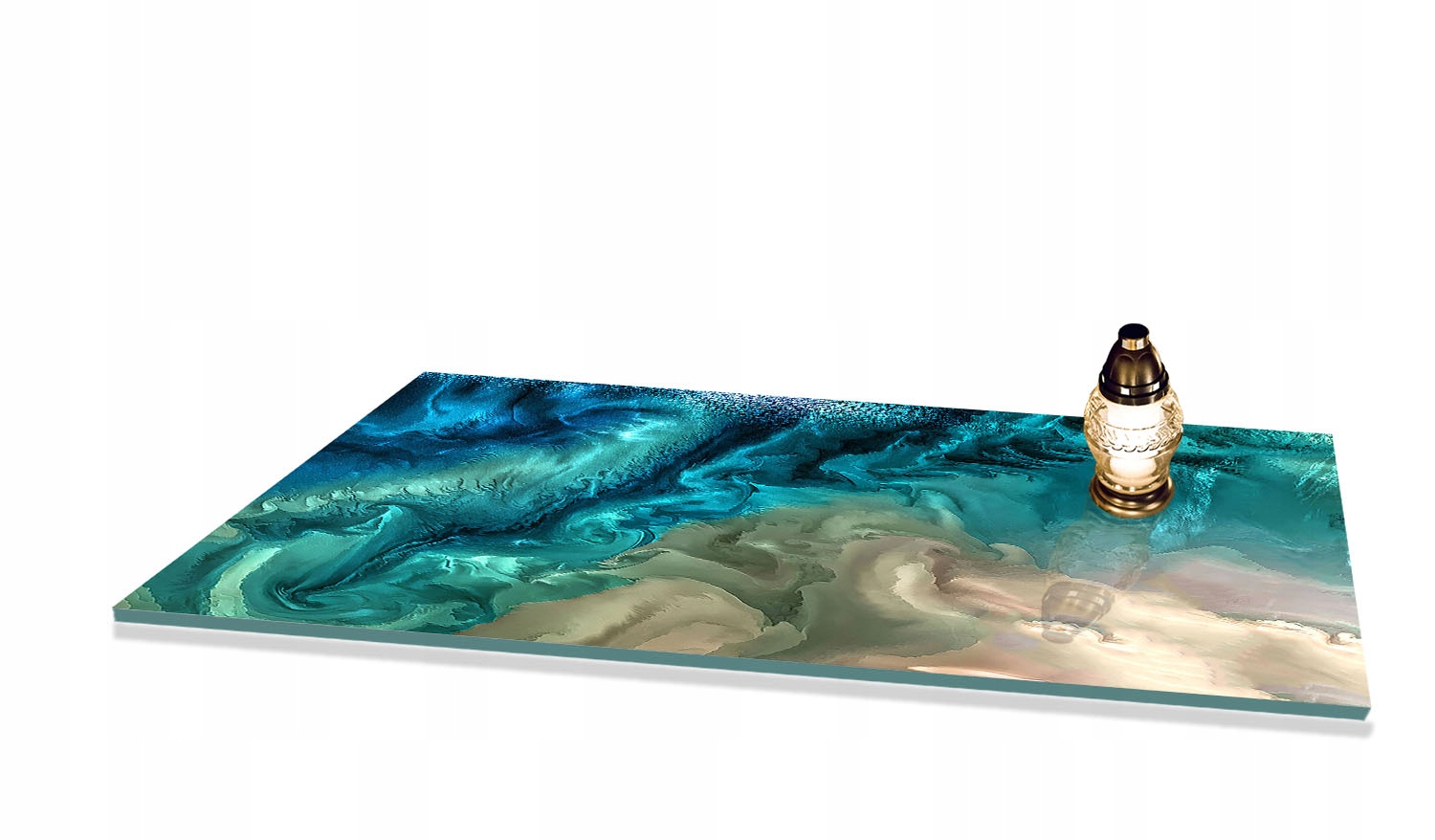 Podstavec pod Znice Květiny tvrzené sklo na Hřbitov Památník 80x52cm