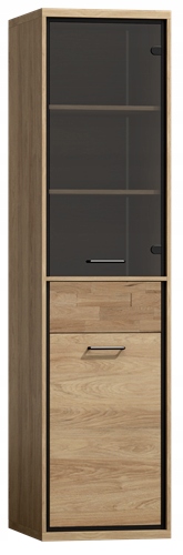 Witryna MEDIOLAN M4 WSTAWKA DĄB z LED blat+ GRATIS