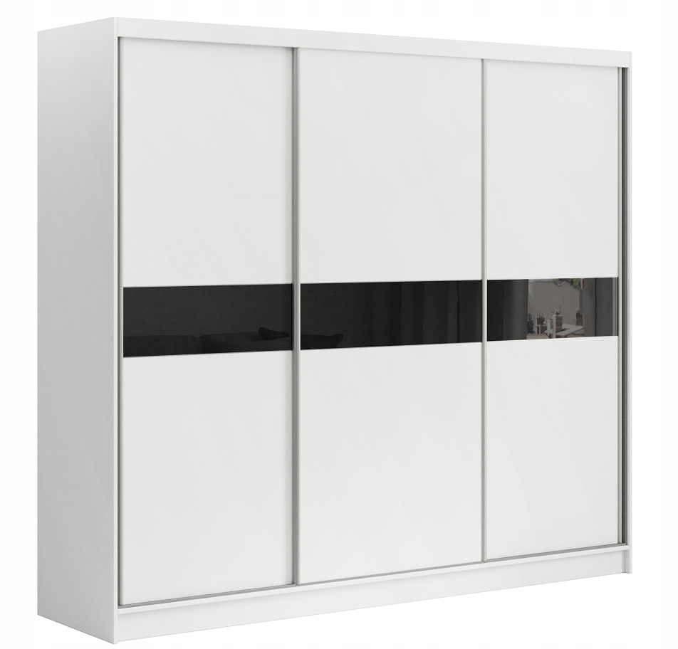 Szafa trzydrzwiowa przesuwna garderoba 240 lustro