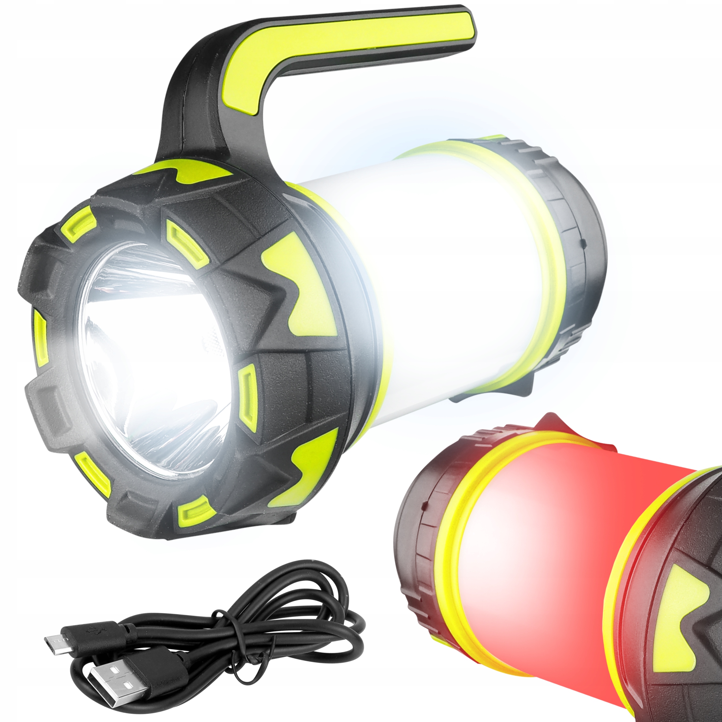 Latarka ręczna reflektor i szperacz Led 1000LM Z Akumulatorem 2400 mAh Usb