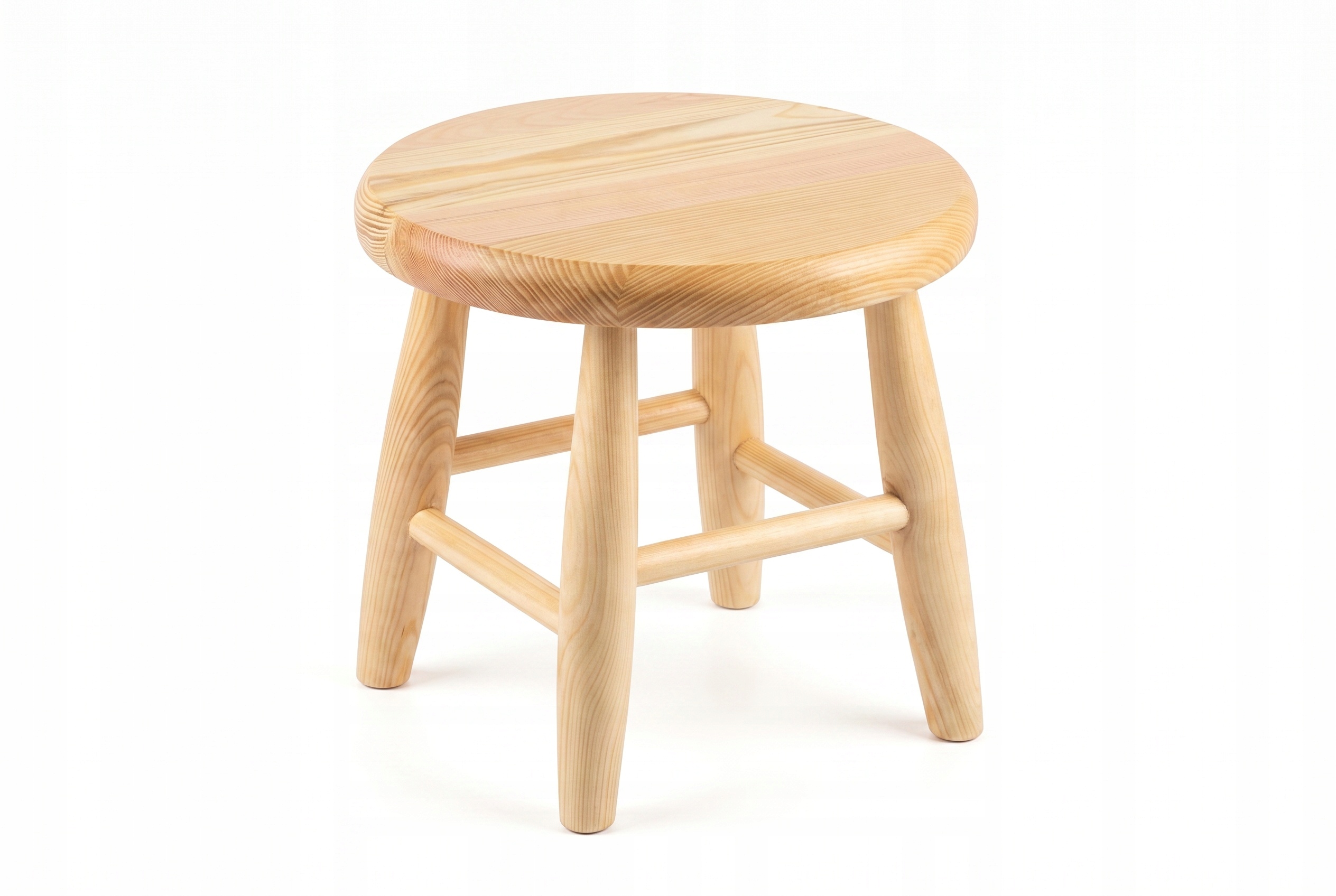 Mocny Taboret stołek sosnowy ryczka 30cm okrągły kuchenny drewniany podest