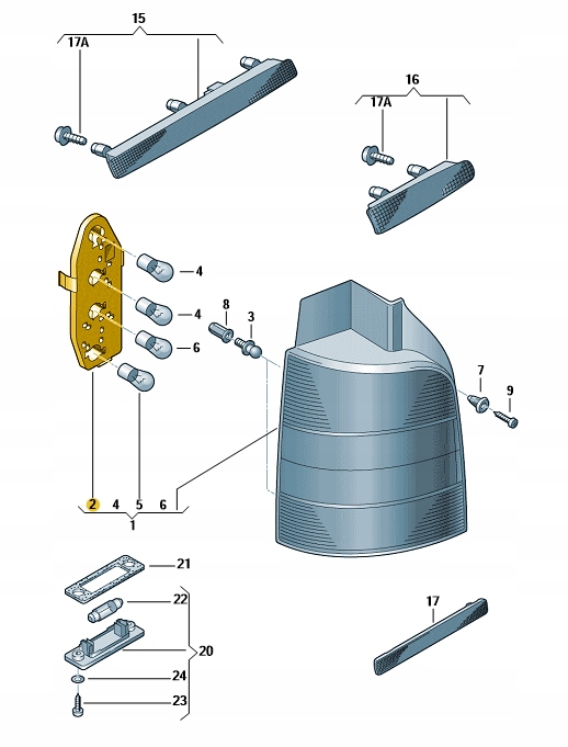 7H5945257A - Крышка лампы VW Transporter T5 задний левый
