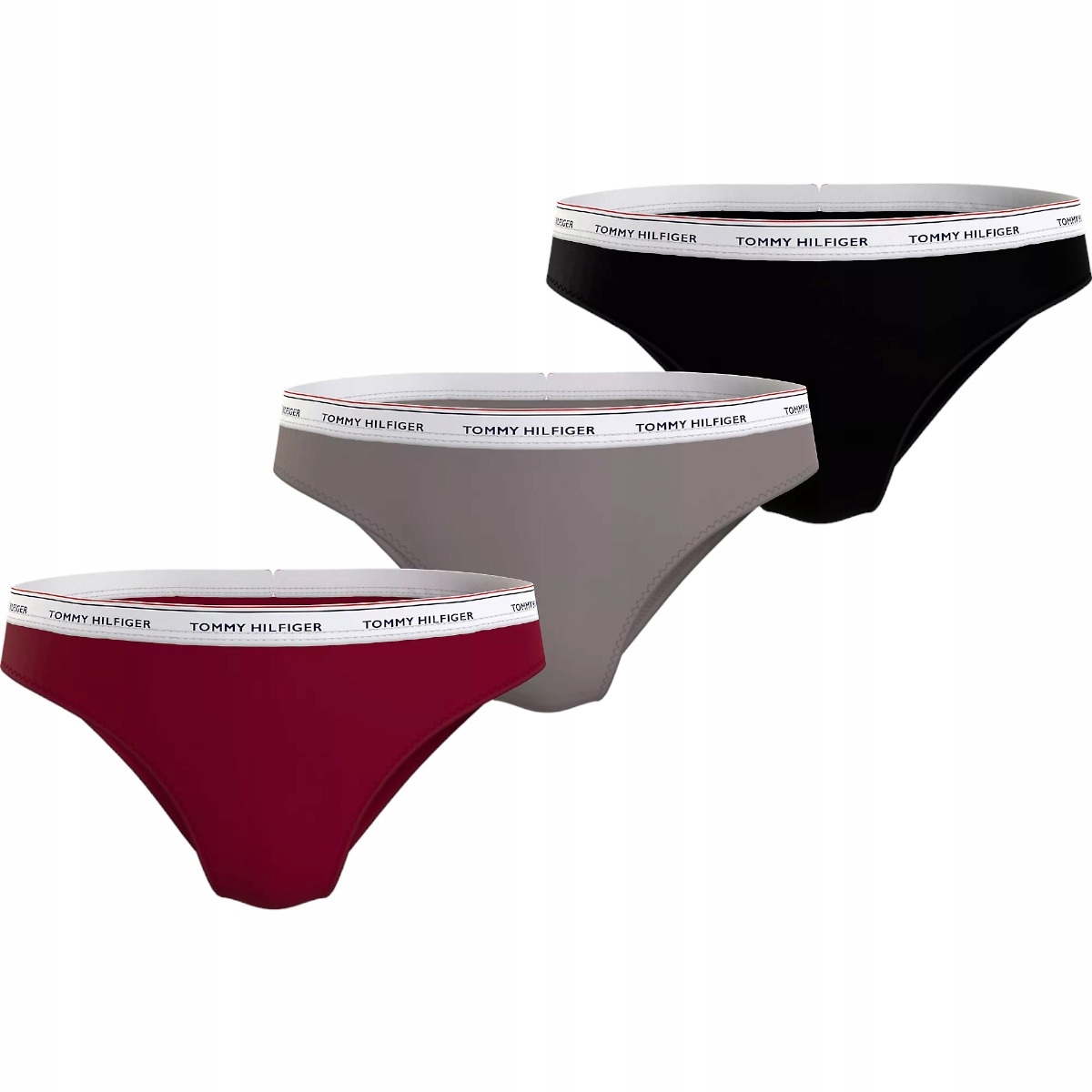 Tommy Hilfiger Dámské Kalhotky 3P Černé/hnědé/bordové r.XS