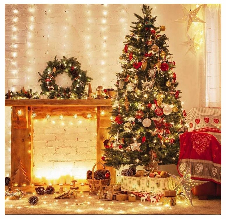 Kurtyna Świetlna Lampki Dekoracyjne Do Sypialni 6x3M 600 LED — miniatura 13