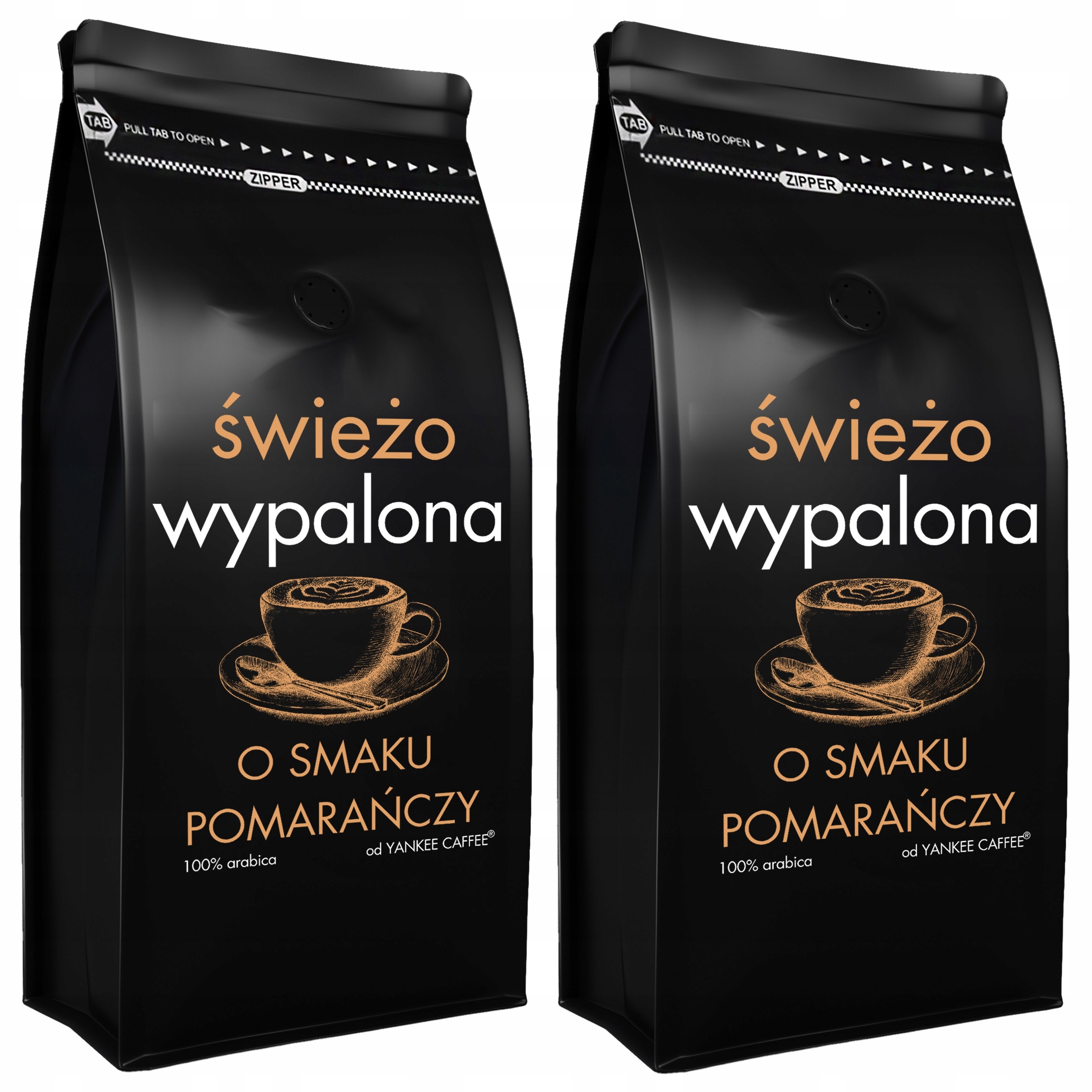 Levně Káva zrnková 2x1kg Čerstvě Pražená 100% Arabica příchuť Pomerančová