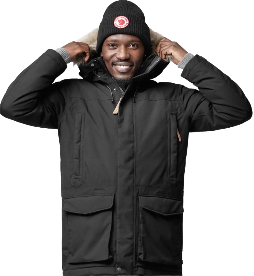 Fjallraven Kurtka Męska Z Kapturem Czarna Parka M 6BB