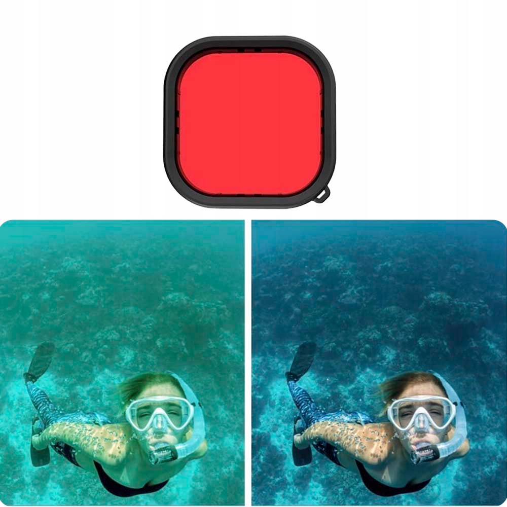 Obudowa wodoszczelna wodoodporna Telesin do GoPro 12 11 10 Filtry Czerwone Cechy dodatkowe wodoodporna