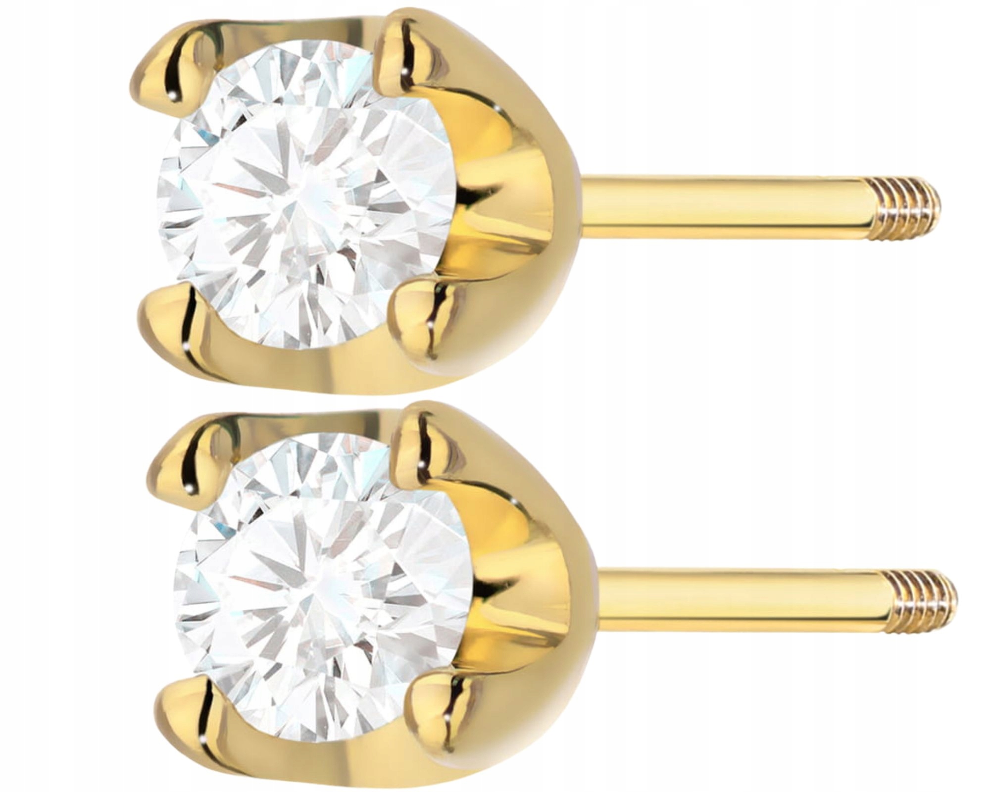 Zlaté Náušnice S Diamantem Šroubovací Tyčinka Zlato 585 Dárek Gravírování