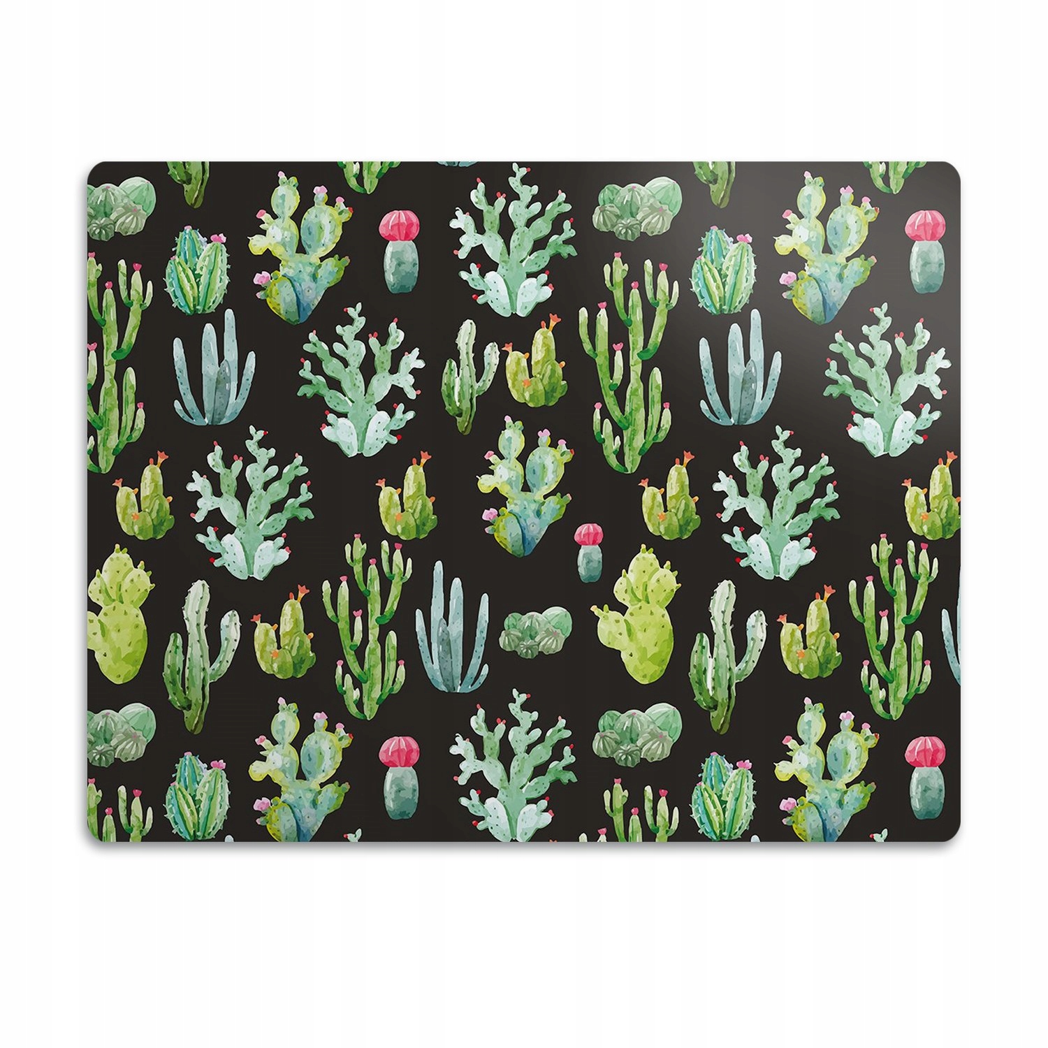 Levně Podložka pro psa pod misku Kaktusy černé pozadí 60x40 cm