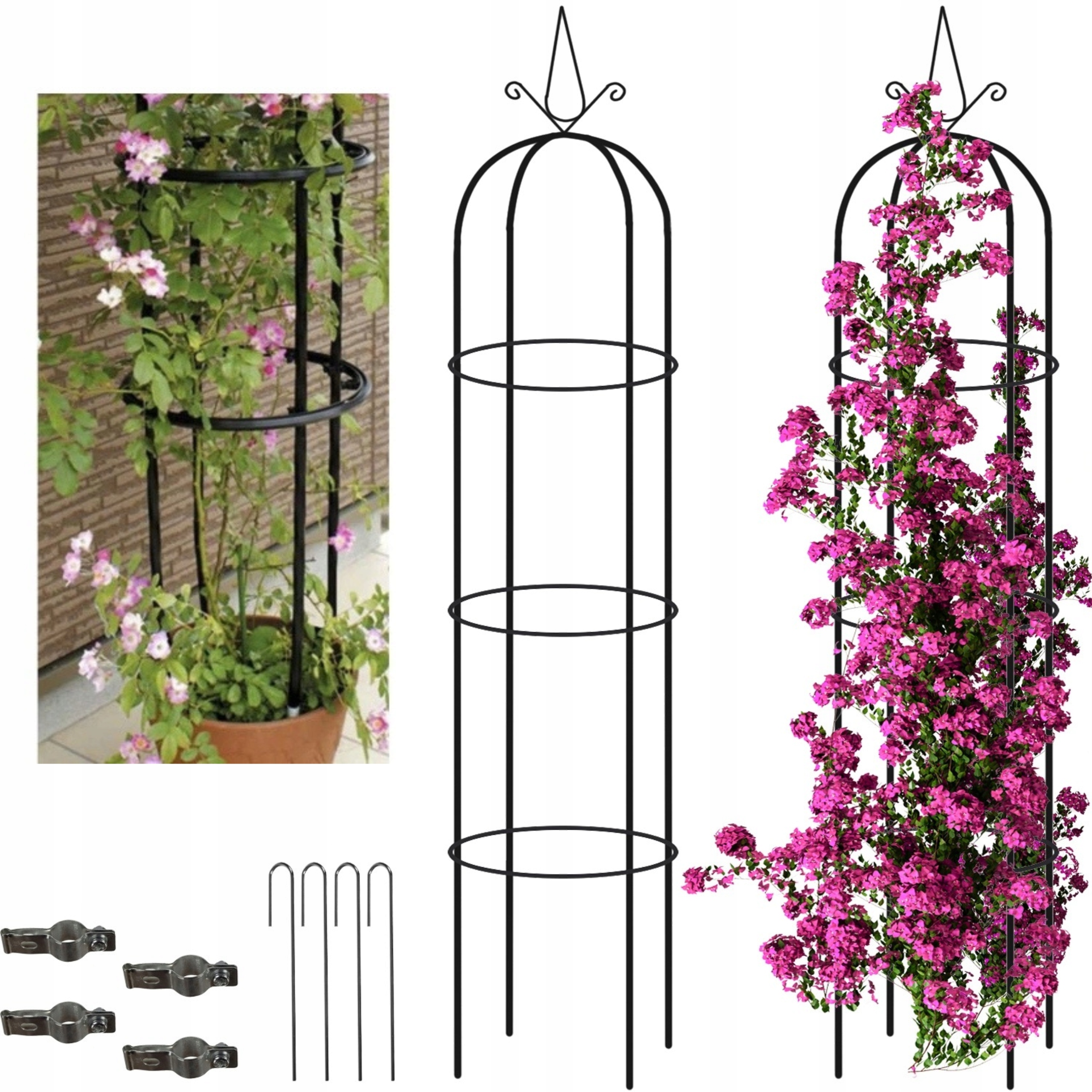 Pergola Obelisk Ogrodowa Metalowa Kwiaty Róże Roślin Kotwy Solidna