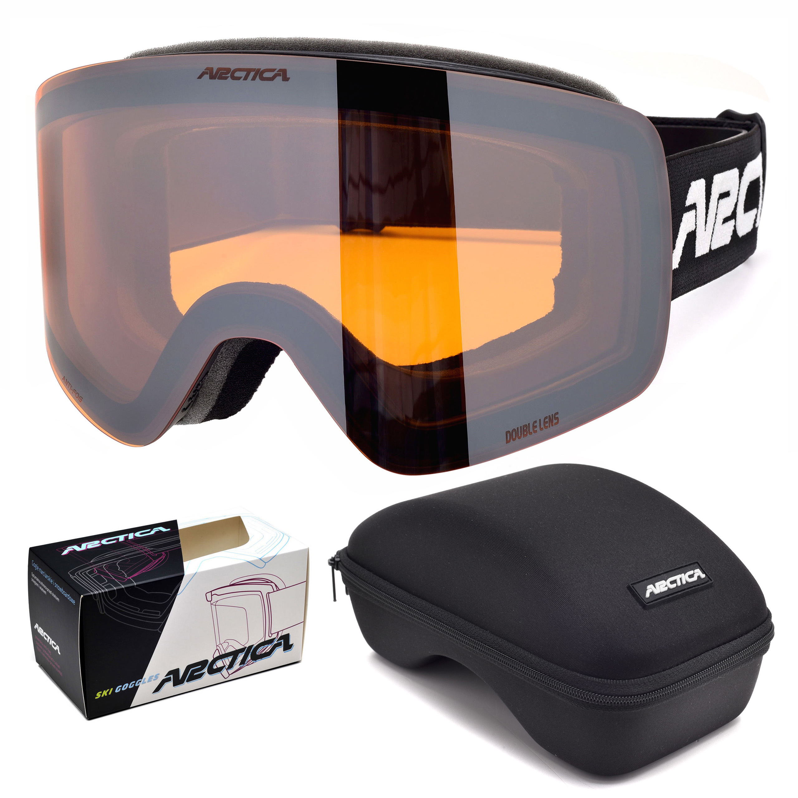 Lyžařské Brýle Arctica G-122 Nezamlžující Se S Dvojitým Sklem UV400 Pouzdro