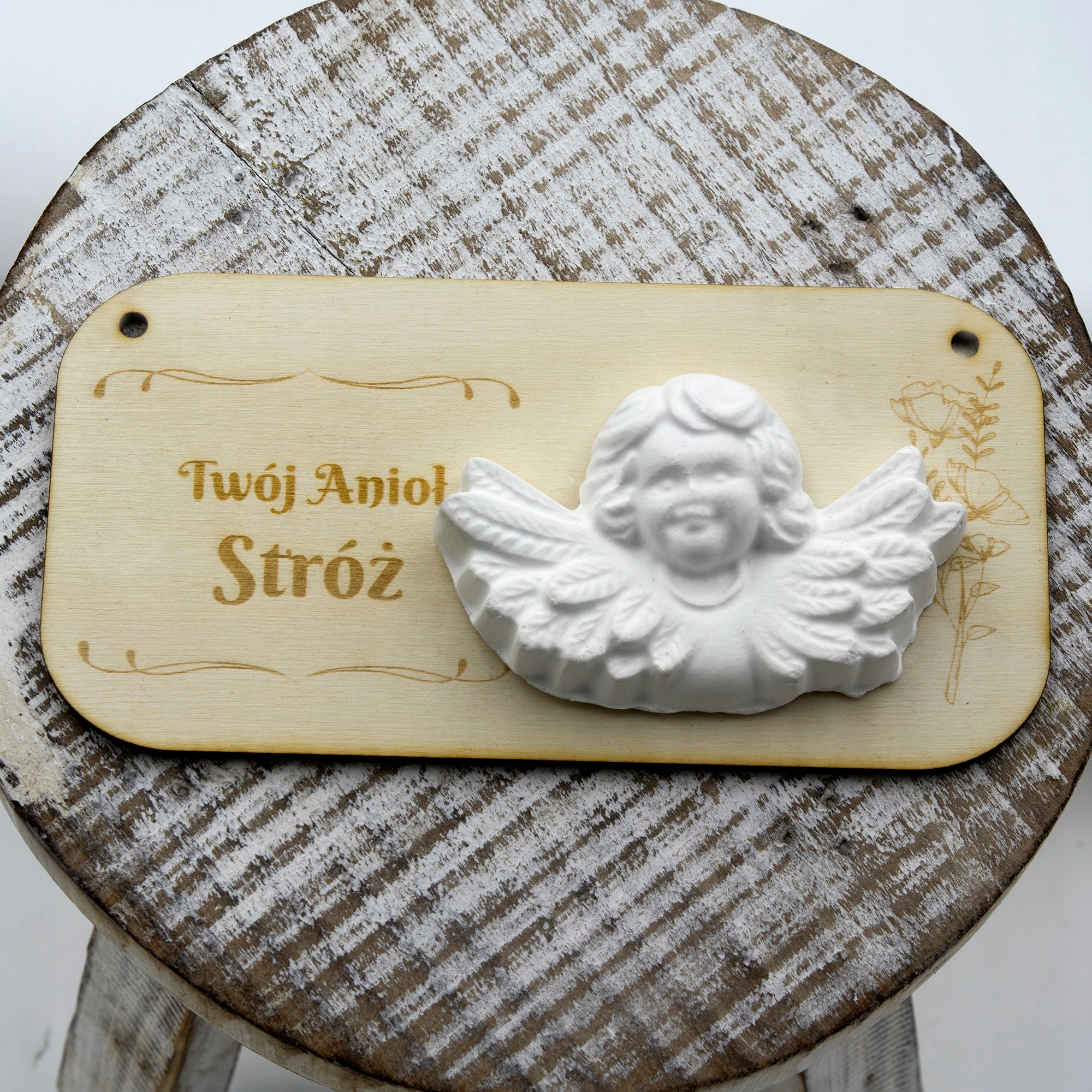 TABLICZKA GRAWER ANIOŁEK GIPS CHRZEST KOMUNIA EAN (GTIN) 5904292088546