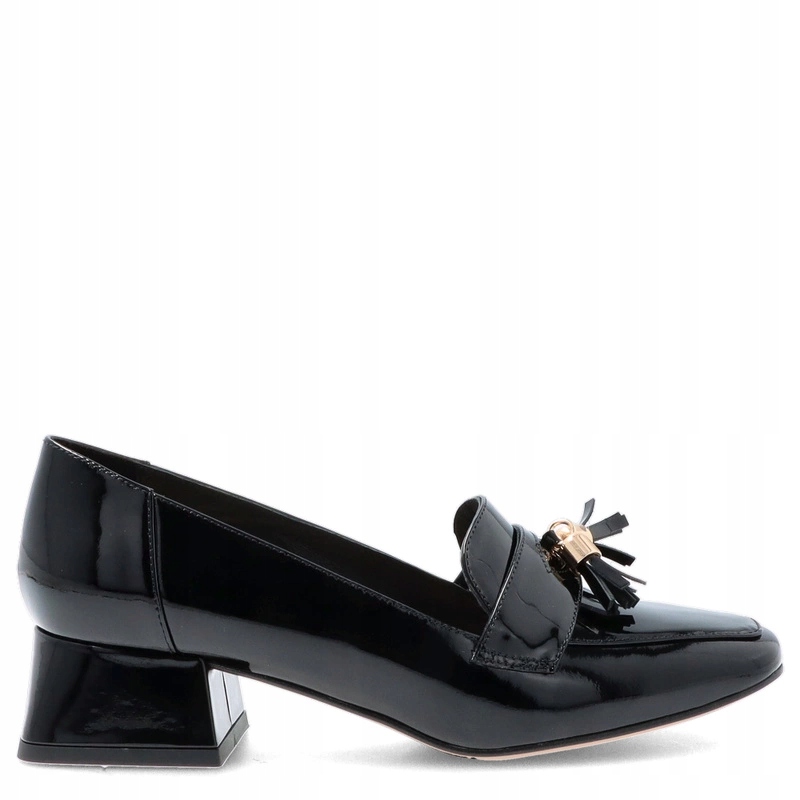 Lakované polobotky na podpatku Kotyl 6927 Černé 37