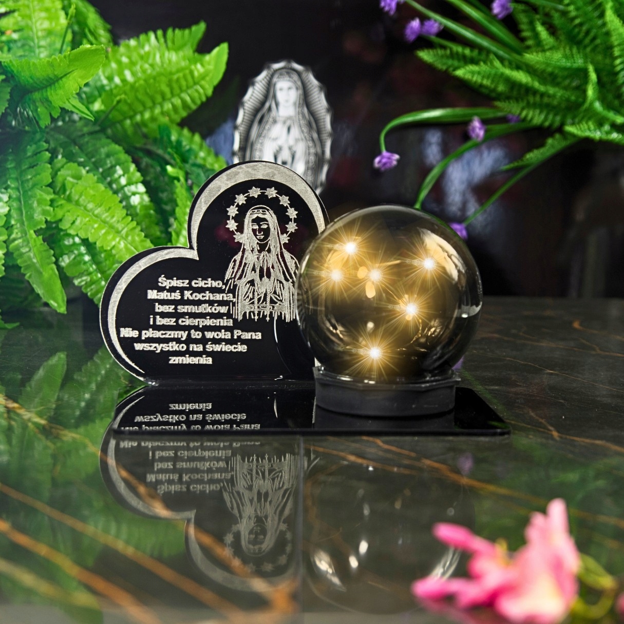 SOLARNY ZNICZ LED STATUETKA NA CMENTARZ GRÓB DUŻA Marka Decortrend