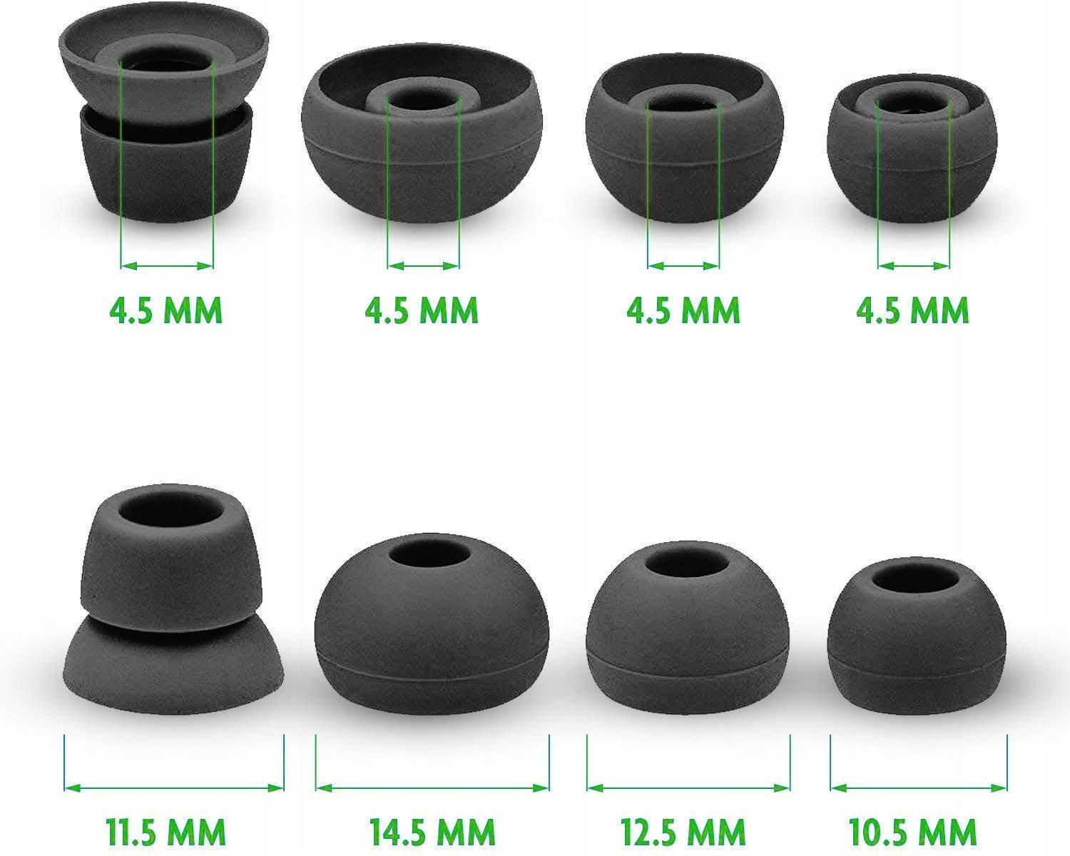 GUMKI NAKŁADKI UNIWERSALNE DO SŁUCHAWEK 4.5MM Marka YIVO