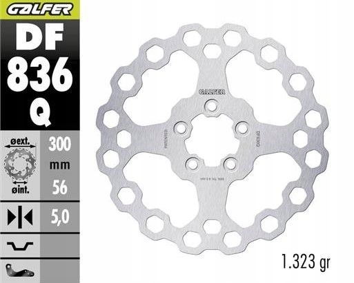 Galfer Brzdový Kotúč Zadný Harley-davidson (300X56X5) (qubiq) ()