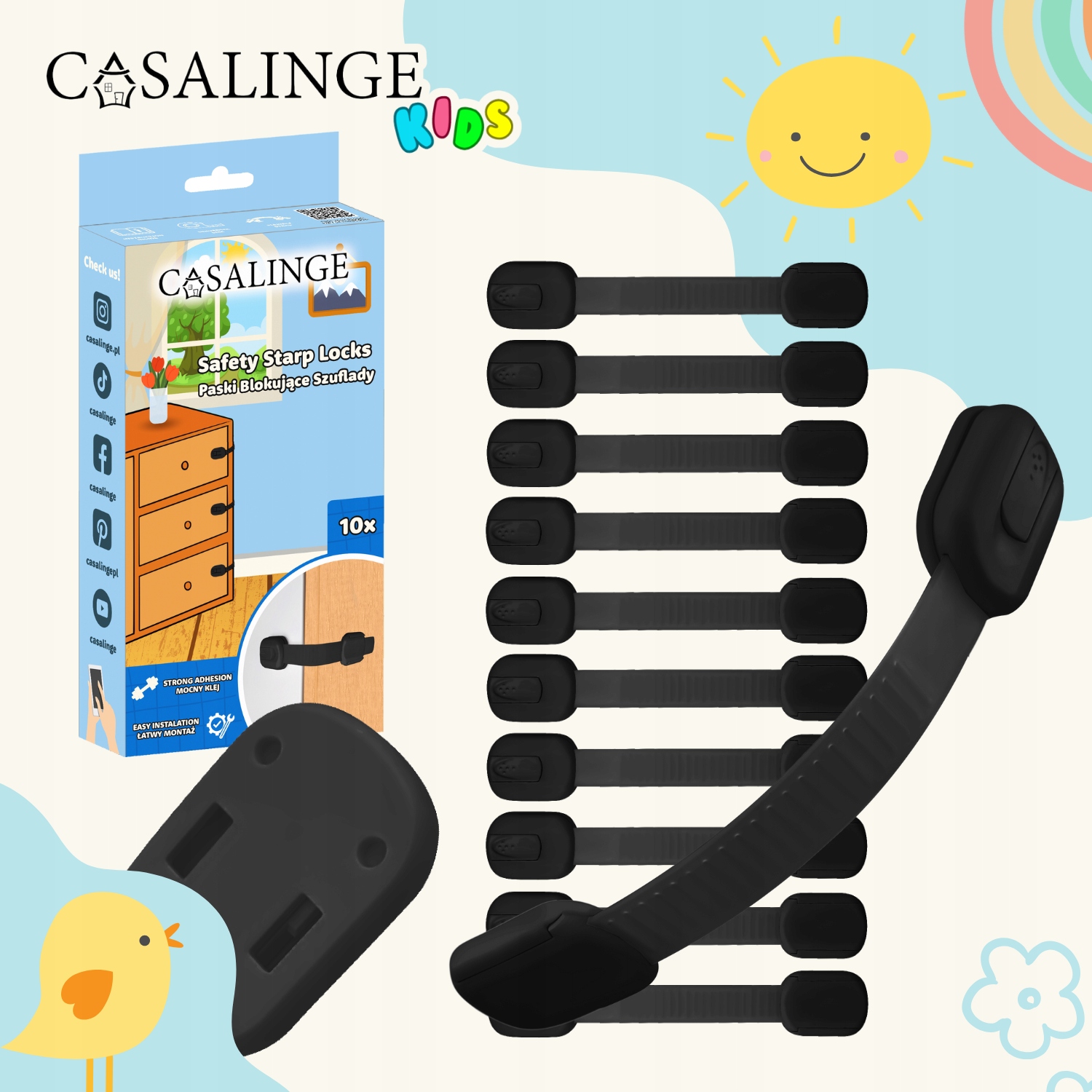 ZABEZPIECZENIA SZAFEK BLOKADY MEBLI BLOKADA SZUFLAD DRZWI LODÓWKI NA SZAFKI EAN (GTIN) 5905771729165