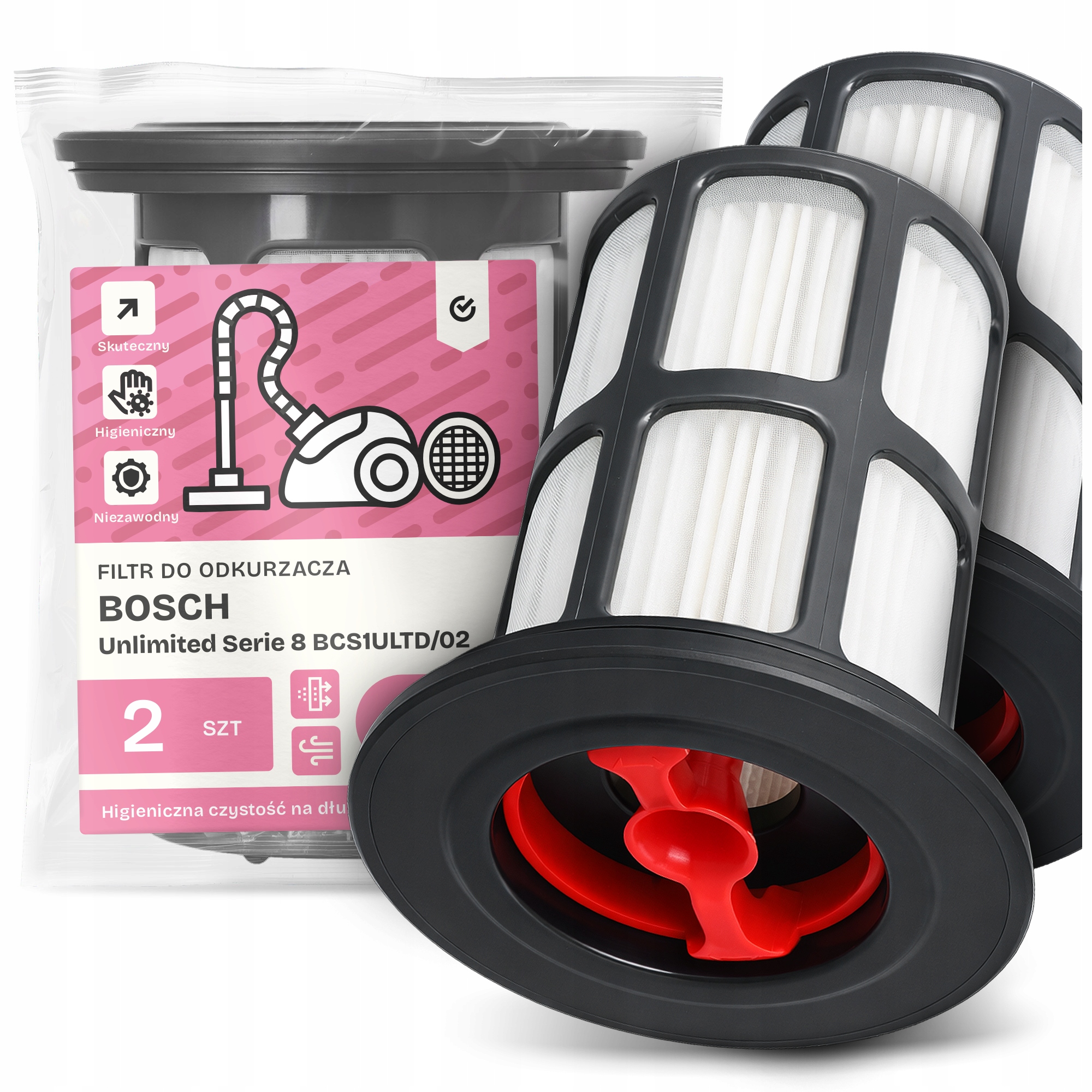2x Filtr Do Vysavače Bosch Unlimited Serie 8 BCS1ULTD/02 Hepa Filtry Em-w