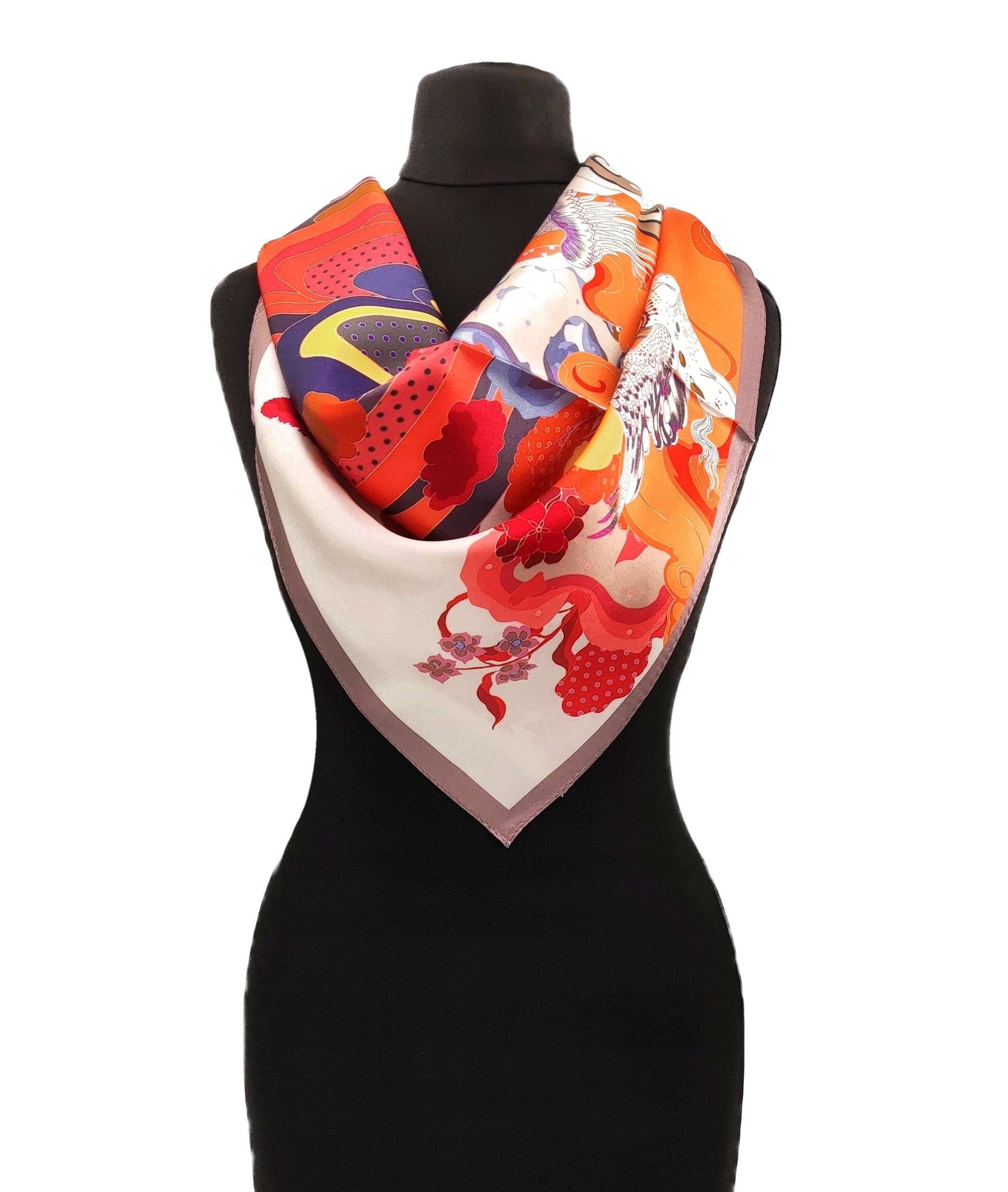 Šátek 100% Přírodní Hedvábí Morušový Značka Prémiová Kvalita Hq