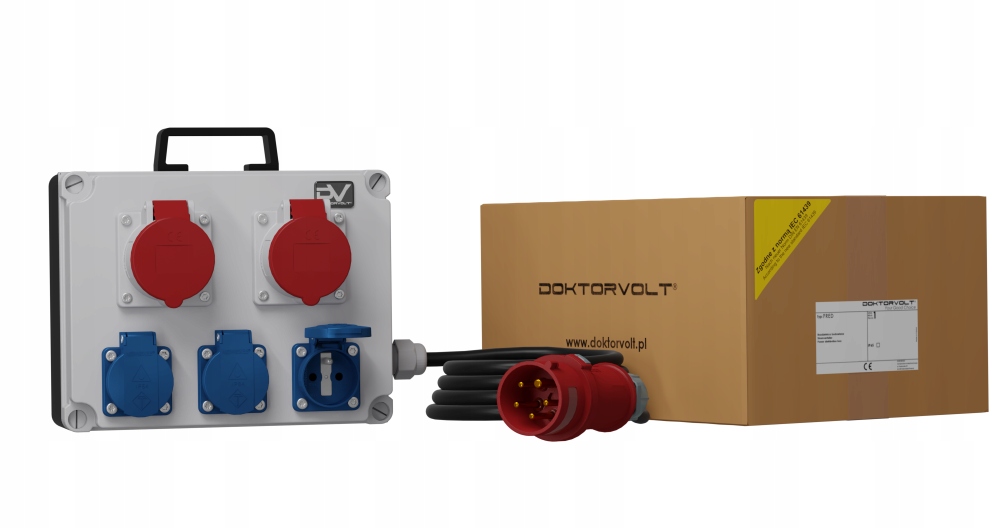 Stavební rozvaděč s kabelem 16A 230V Přenosný