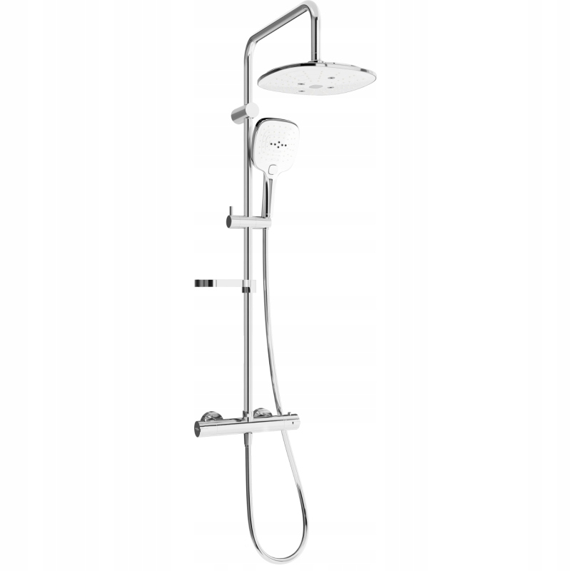 Mexen KX17 stenová sprchová súprava s dažďovými tryskami a batériou/biela