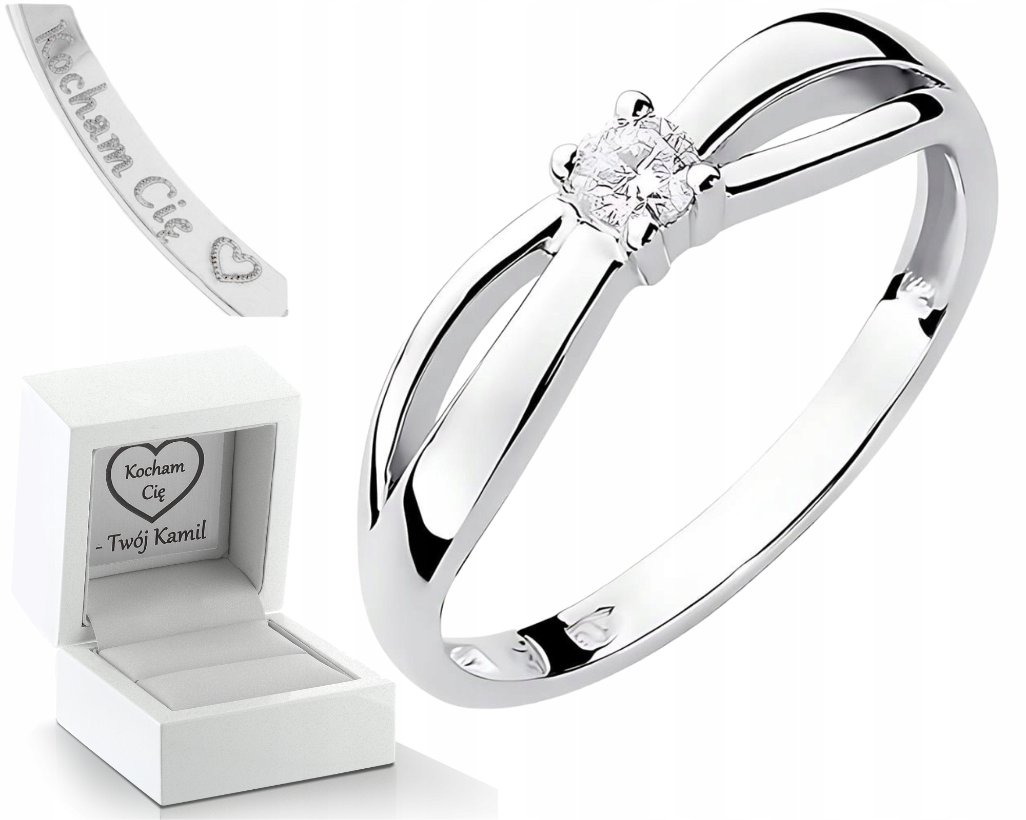 Bílé Zlato Laboratorní Diamant Prstýnek 585