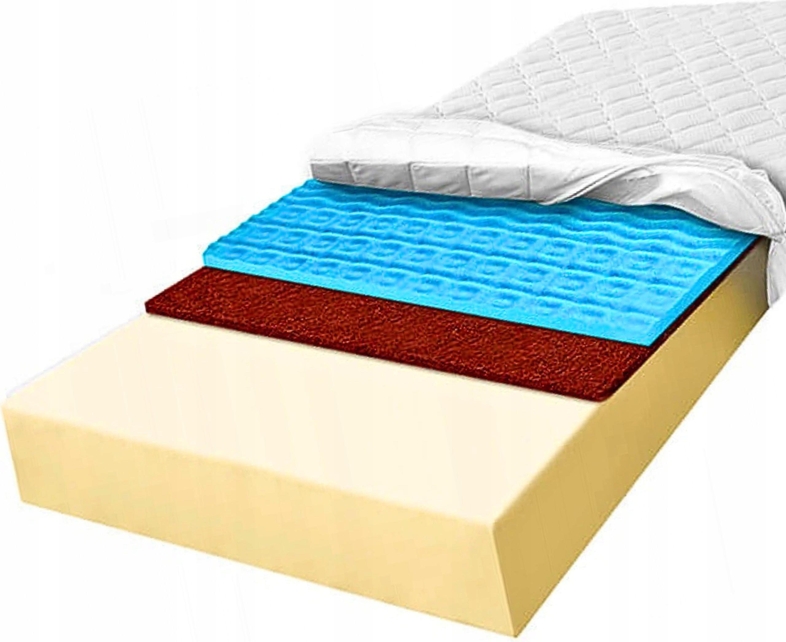 Matrac 140x200 penový kokosový masážny 7 zónový, tvrdený 20 cm H3