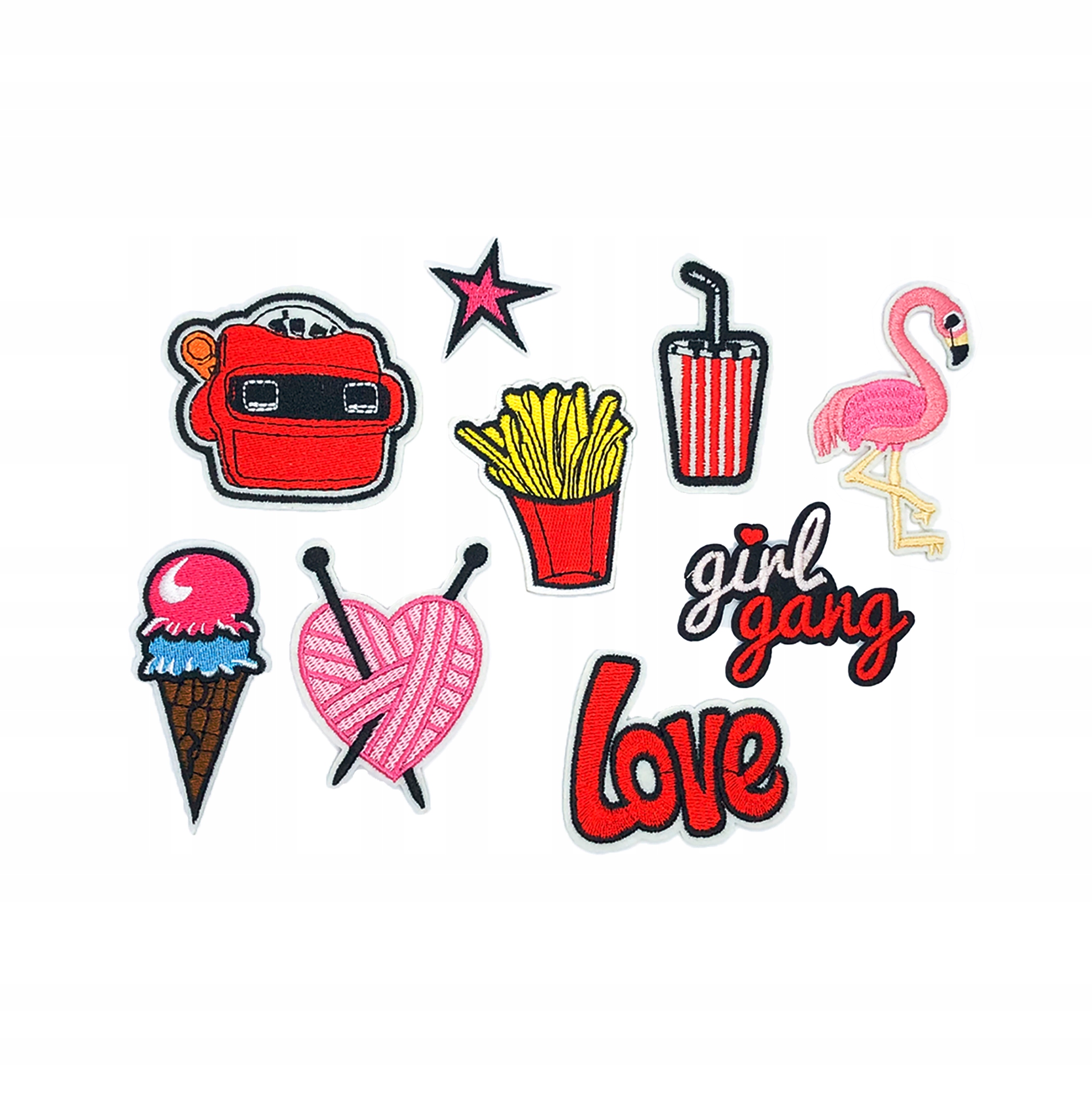 

Flaming Love Serce naszywki Termo 9 sztuk Zestaw