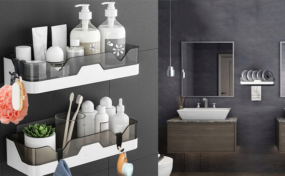 2X PÓŁKA ŁAZIENKOWA WISZĄCA POD PRYSZNIC PLASTIKOWY BEZ WIERCENIA SOLIDNY Kod producenta KKG15HH