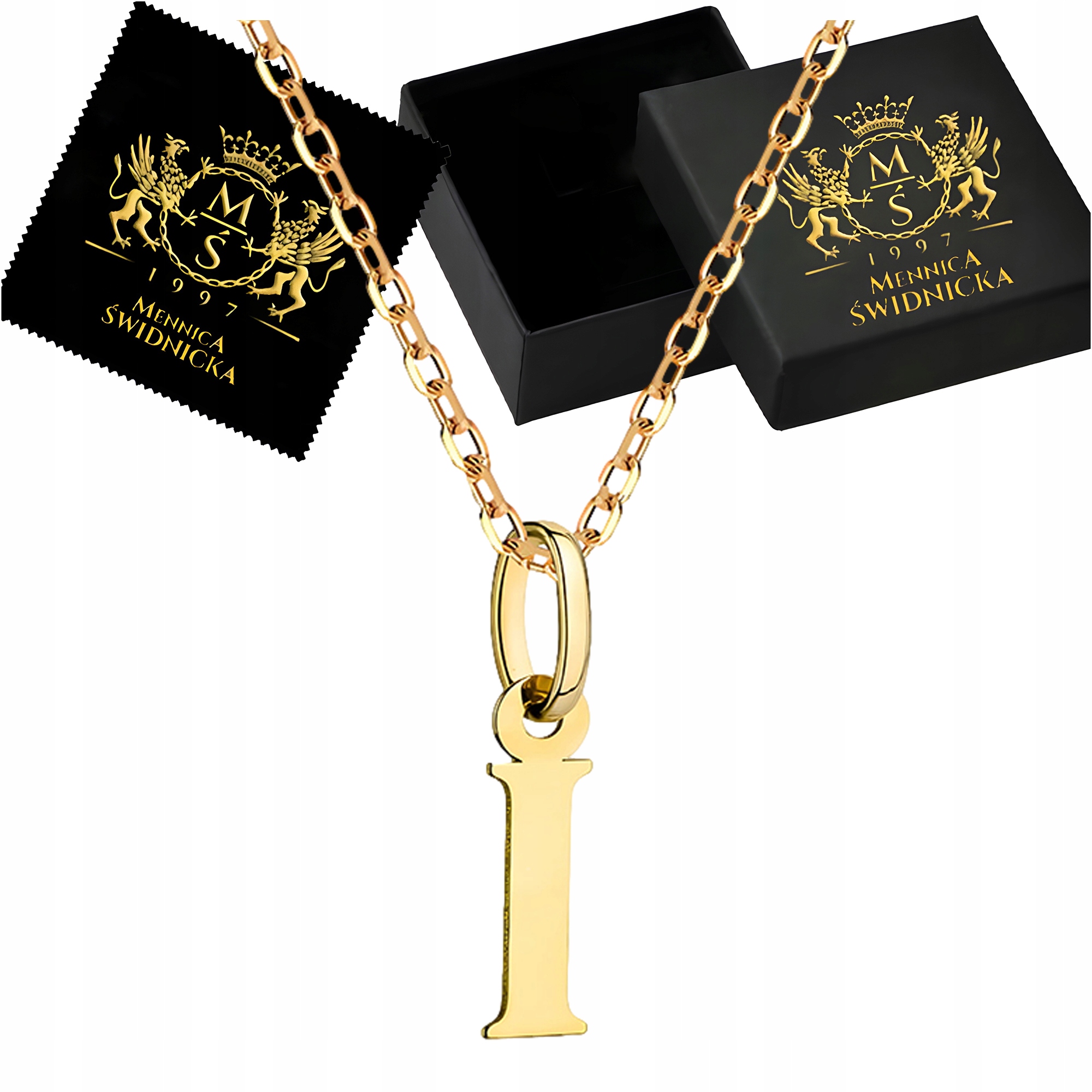 Zlatý náhrdelník 585 s přívěskem s písmenem Přívěsek Řetízek