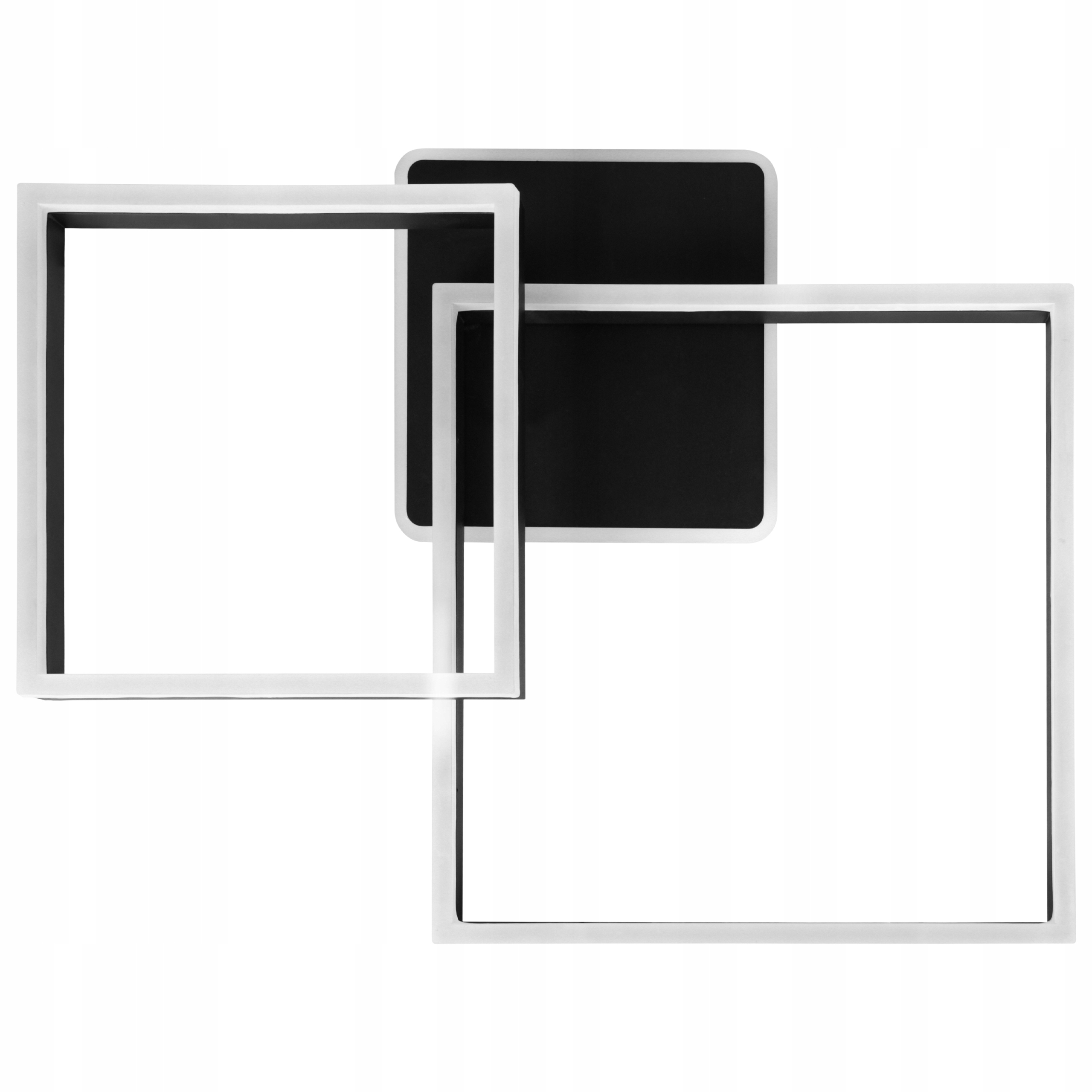 Moderný Luster Štvorcová Stropná Lampa Stropné Svietidlo Led 55W Čierna Matná